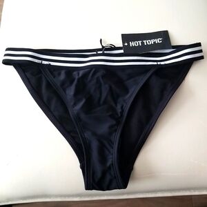 NWT Hot Topic Blackcraft Varsity High Cut Bikini Bottom XS